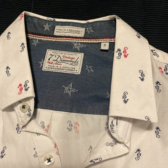 Vintage 7 Diamonds (S) Men’s Button Down 100% Cotton Shirt. Clean/Ironed/LikeNew - Picture 4 of 6